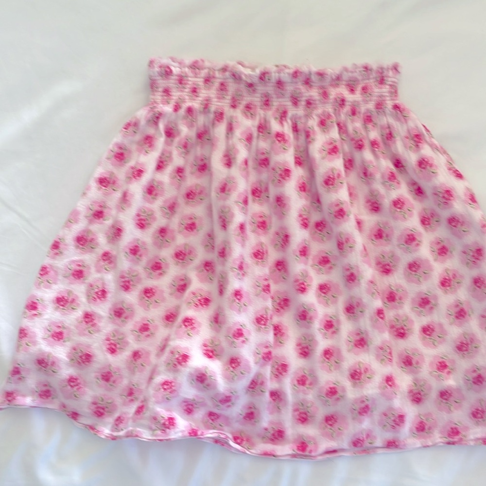 Love Shack Fancy pink flowered skirt - Picture 2 of 3